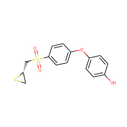 O=S(=O)(C[C@@H]1CS1)c1ccc(Oc2ccc(O)cc2)cc1 ZINC000034776050