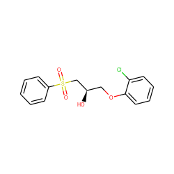 O=S(=O)(C[C@H](O)COc1ccccc1Cl)c1ccccc1 ZINC000001399265