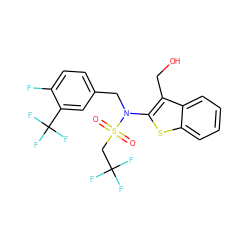 O=S(=O)(CC(F)(F)F)N(Cc1ccc(F)c(C(F)(F)F)c1)c1sc2ccccc2c1CO ZINC000115230118