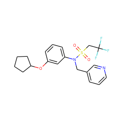 O=S(=O)(CC(F)(F)F)N(Cc1cccnc1)c1cccc(OC2CCCC2)c1 ZINC000026832109