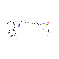 O=S(=O)(CC(F)(F)F)NCCCCCNc1nc2c(s1)CCCc1ccc(F)cc1-2 ZINC000072123000