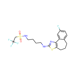 O=S(=O)(CC(F)(F)F)NCCCCNc1nc2c(s1)CCCc1ccc(F)cc1-2 ZINC000072122899