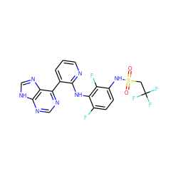 O=S(=O)(CC(F)(F)F)Nc1ccc(F)c(Nc2ncccc2-c2ncnc3[nH]cnc23)c1F ZINC000149991644