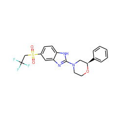 O=S(=O)(CC(F)(F)F)c1ccc2[nH]c(N3CCO[C@H](c4ccccc4)C3)nc2c1 ZINC000095580094