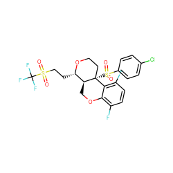 O=S(=O)(CC[C@@H]1OCC[C@@]2(S(=O)(=O)c3ccc(Cl)cc3)c3c(F)ccc(F)c3OC[C@@H]12)C(F)(F)F ZINC000095596092