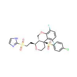 O=S(=O)(CC[C@@H]1OCC[C@@]2(S(=O)(=O)c3ccc(Cl)cc3)c3c(F)ccc(F)c3OC[C@@H]12)c1ncc[nH]1 ZINC000095593141