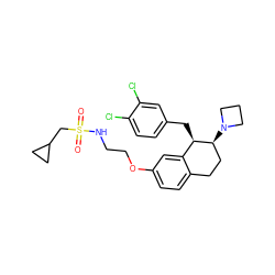 O=S(=O)(CC1CC1)NCCOc1ccc2c(c1)[C@@H](Cc1ccc(Cl)c(Cl)c1)[C@@H](N1CCC1)CC2 ZINC000088260768