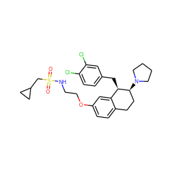 O=S(=O)(CC1CC1)NCCOc1ccc2c(c1)[C@@H](Cc1ccc(Cl)c(Cl)c1)[C@@H](N1CCCC1)CC2 ZINC000088260758