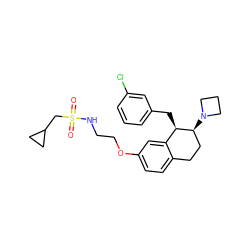 O=S(=O)(CC1CC1)NCCOc1ccc2c(c1)[C@@H](Cc1cccc(Cl)c1)[C@@H](N1CCC1)CC2 ZINC000088261181