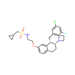 O=S(=O)(CC1CC1)NCCOc1ccc2c(c1)[C@H](Cc1cc(F)cc(Cl)c1)[C@H](N1CCC1)CC2 ZINC000202731590