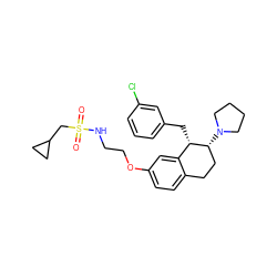 O=S(=O)(CC1CC1)NCCOc1ccc2c(c1)[C@H](Cc1cccc(Cl)c1)[C@H](N1CCCC1)CC2 ZINC000141841915