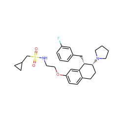 O=S(=O)(CC1CC1)NCCOc1ccc2c(c1)[C@H](Cc1cccc(F)c1)[C@H](N1CCCC1)CC2 ZINC000142904462