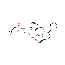 O=S(=O)(CC1CC1)NCCOc1ccc2c(c1)[C@H](Cc1ccccc1)[C@@H](N1CCCC1)CC2 ZINC000142777767