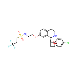 O=S(=O)(CCC(F)(F)F)NCCOc1ccc2c(c1)[C@@H](C1(c3ccc(Cl)cc3)CCC1)NCC2 ZINC000117329017