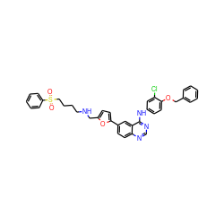 O=S(=O)(CCCCNCc1ccc(-c2ccc3ncnc(Nc4ccc(OCc5ccccc5)c(Cl)c4)c3c2)o1)c1ccccc1 ZINC000034800089