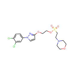 O=S(=O)(CCN1CCOCC1)OCCOc1ccn(-c2ccc(Cl)c(Cl)c2)n1 ZINC000095553765