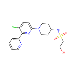 O=S(=O)(CCO)NC1CCN(c2ccc(Cl)c(-c3ccccn3)n2)CC1 ZINC000168239232