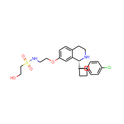 O=S(=O)(CCO)NCCOc1ccc2c(c1)[C@@H](C1(c3ccc(Cl)cc3)CCC1)NCC2 ZINC000114979192