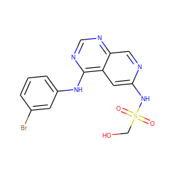 O=S(=O)(CO)Nc1cc2c(Nc3cccc(Br)c3)ncnc2cn1 ZINC000040833606