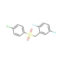 O=S(=O)(Cc1cc(F)ccc1F)c1ccc(Cl)cc1 ZINC000028522251