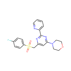 O=S(=O)(Cc1cc(N2CCOCC2)nc(-c2ccccn2)n1)c1ccc(F)cc1 ZINC000084757248