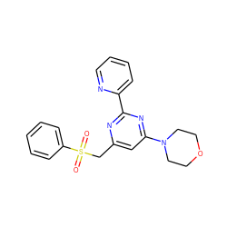 O=S(=O)(Cc1cc(N2CCOCC2)nc(-c2ccccn2)n1)c1ccccc1 ZINC000001383072