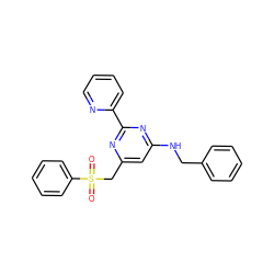 O=S(=O)(Cc1cc(NCc2ccccc2)nc(-c2ccccn2)n1)c1ccccc1 ZINC000001383073