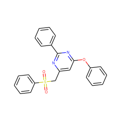 O=S(=O)(Cc1cc(Oc2ccccc2)nc(-c2ccccc2)n1)c1ccccc1 ZINC000001383060