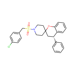 O=S(=O)(Cc1ccc(Cl)cc1)N1CCC2(CC1)C[C@@H](c1ccccc1)c1ccccc1O2 ZINC000040972507