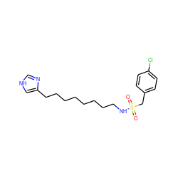 O=S(=O)(Cc1ccc(Cl)cc1)NCCCCCCCCc1c[nH]cn1 ZINC000026834873