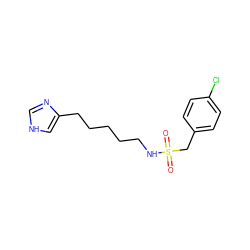 O=S(=O)(Cc1ccc(Cl)cc1)NCCCCCc1c[nH]cn1 ZINC000026840425