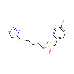O=S(=O)(Cc1ccc(Cl)cc1)NCCCCc1c[nH]cn1 ZINC000001895061