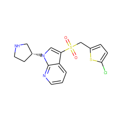 O=S(=O)(Cc1ccc(Cl)s1)c1cn([C@@H]2CCNC2)c2ncccc12 ZINC000028862259