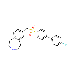 O=S(=O)(Cc1ccc2c(c1)CCNCC2)c1ccc(-c2ccc(F)cc2)cc1 ZINC000049013974