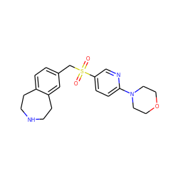 O=S(=O)(Cc1ccc2c(c1)CCNCC2)c1ccc(N2CCOCC2)nc1 ZINC000048998236