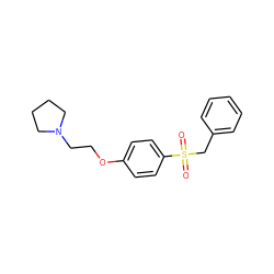 O=S(=O)(Cc1ccccc1)c1ccc(OCCN2CCCC2)cc1 ZINC000013805374