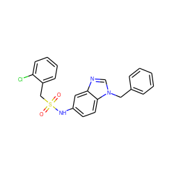 O=S(=O)(Cc1ccccc1Cl)Nc1ccc2c(c1)ncn2Cc1ccccc1 ZINC000040848293