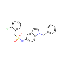 O=S(=O)(Cc1ccccc1Cl)Nc1ccc2c(ccn2Cc2ccccc2)c1 ZINC000040846385