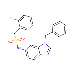 O=S(=O)(Cc1ccccc1Cl)Nc1ccc2ncn(Cc3ccccc3)c2c1 ZINC000040860415