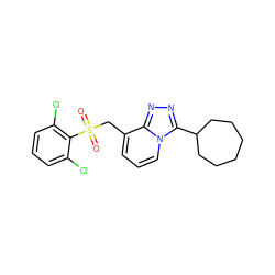 O=S(=O)(Cc1cccn2c(C3CCCCCC3)nnc12)c1c(Cl)cccc1Cl ZINC000034808868