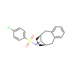O=S(=O)(N[C@@H]1[C@H]2CC[C@@H]1Cc1ccccc1C2)c1ccc(Cl)cc1 ZINC000102002616