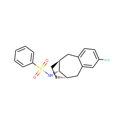 O=S(=O)(N[C@@H]1[C@H]2CC[C@H]1Cc1cc(F)ccc1C2)c1ccccc1 ZINC000169245615