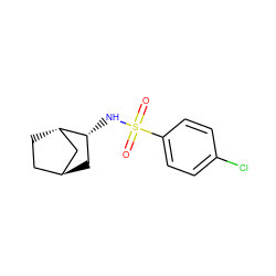 O=S(=O)(N[C@@H]1C[C@H]2CC[C@H]1C2)c1ccc(Cl)cc1 ZINC000101209006