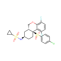 O=S(=O)(N[C@@H]1CC[C@@]2(S(=O)(=O)c3ccc(Cl)cc3)c3c(F)ccc(F)c3OC[C@H]2C1)C1CC1 ZINC000043154108