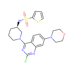 O=S(=O)(N[C@@H]1CCCN(c2nc(Cl)nc3cc(N4CCOCC4)ccc23)C1)c1cccs1 ZINC000199440557