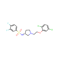 O=S(=O)(N[C@@H]1CCN(CCOc2cc(Cl)ccc2Cl)C1)c1ccc(F)c(F)c1 ZINC000095577290