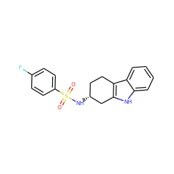 O=S(=O)(N[C@@H]1CCc2c([nH]c3ccccc23)C1)c1ccc(F)cc1 ZINC000170265699