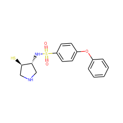 O=S(=O)(N[C@@H]1CNC[C@H]1S)c1ccc(Oc2ccccc2)cc1 ZINC000096270020