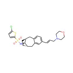 O=S(=O)(N[C@H]1[C@H]2CC[C@H]1Cc1cc(/C=C/CN3CCOCC3)ccc1C2)c1ccc(Cl)s1 ZINC000101027558