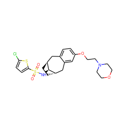 O=S(=O)(N[C@H]1[C@H]2CC[C@H]1Cc1cc(OCCN3CCOCC3)ccc1C2)c1ccc(Cl)s1 ZINC000101027712